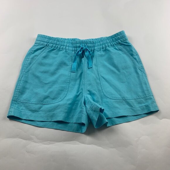 J. Crew Bright Turquoise Linen Blend Pull On Shorts XS - Picture 1 of 4